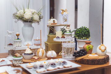 birthday decoration, cookies, sweets, cake, chocolate, cupcake, snacks, flowers, religion concept