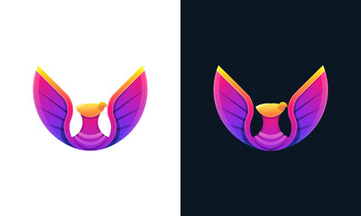 Eagle logo template with colorful styles
