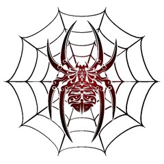 spider and web tattoo
