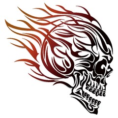 Obraz premium human skull tattoo