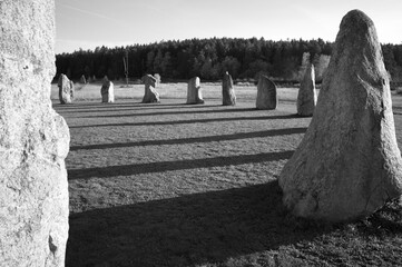 stone monoliths in the meadow