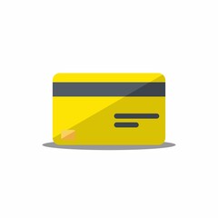 Credit card Yellow - Shadow icon vector isolated. Flat style vector illustration.