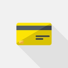 Credit card Yellow icon vector isolated. Flat style vector illustration.