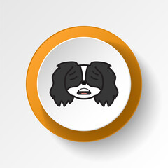 pekingese, emoji, scared multicolored button icon. Signs and symbols icon can be used for web, logo, mobile app, UI, UX