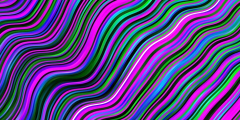 Fototapeta premium Light Pink, Green vector layout with curves. Colorful abstract illustration with gradient curves. Pattern for websites, landing pages.