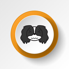 pekingese, emoji, stressed multicolored button icon. Signs and symbols icon can be used for web, logo, mobile app, UI, UX