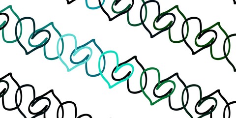 Light Blue, Green vector pattern with colorful hearts.