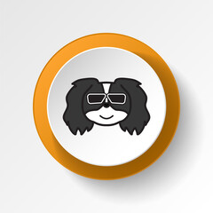pekingese, emoji, confident multicolored button icon. Signs and symbols icon can be used for web, logo, mobile app, UI, UX