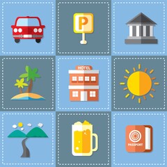 set of tourism icons