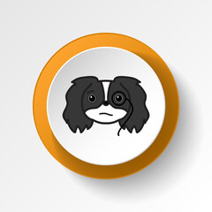 pekingese, emoji, arrogance multicolored button icon. Signs and symbols icon can be used for web, logo, mobile app, UI, UX