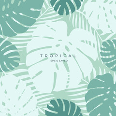 Tropical leaves and Colorful summer background