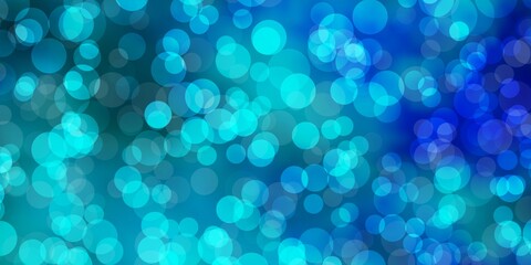 Light BLUE vector texture with disks. Colorful illustration with gradient dots in nature style. Pattern for wallpapers, curtains.