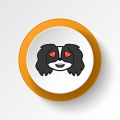 Naklejka premium pekingese, emoji, heart eyes multicolored button icon. Signs and symbols icon can be used for web, logo, mobile app, UI, UX