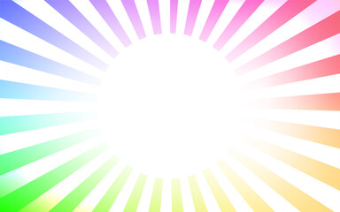 背景素材：集中線付きの玉虫色のグラデーションイラスト