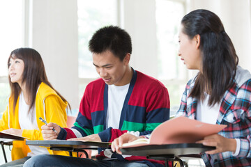 Asian College Student On Campus