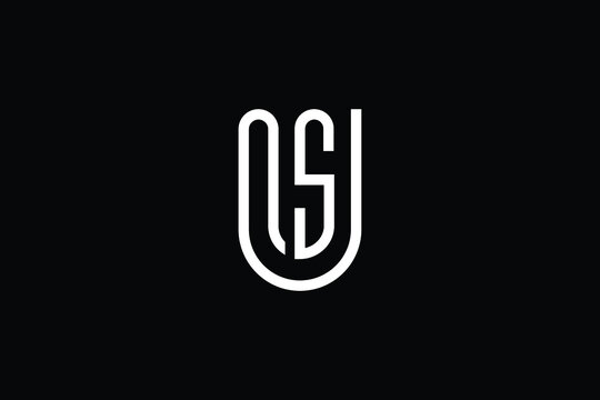 Minimal Innovative Initial US logo and SU logo. Letter SU US creative elegant Monogram. Premium Business logo icon. White color on black background