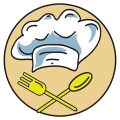 chef cap and cutlery set