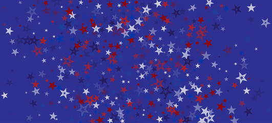 Fototapeta na wymiar National American Stars Vector Background. USA Memorial Independence Veteran's 11th of November 4th of July Labor President's Day 