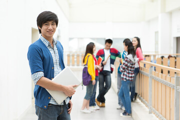 Asian College Student On Campus