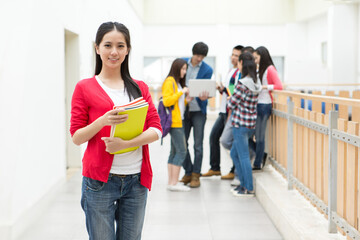 Asian College Student On Campus