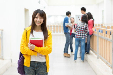 Asian College Student On Campus