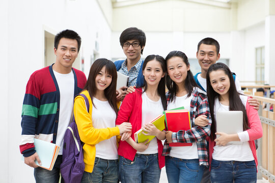Asian College Student On Campus