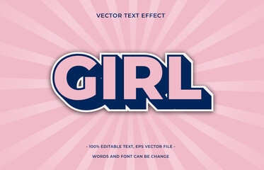 Girl editable text effect