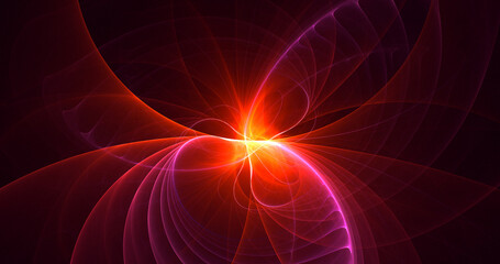 3D rendering abstract multicolor fractal light background