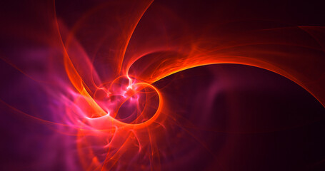 3D rendering abstract multicolor fractal light background