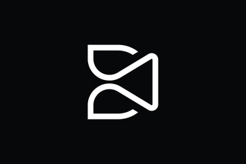 Minimal Innovative Initial CD logo and DC logo. Letter C creative elegant Monogram. Premium Business logo icon. White color on black background