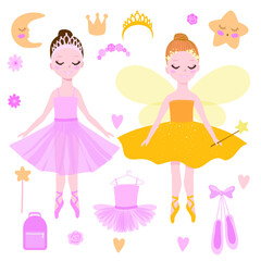 fairy ballet set with two little ballerinas