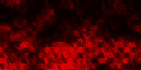 Dark Red vector background with lines, triangles.