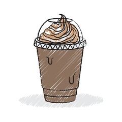 ice blended coffee with cream