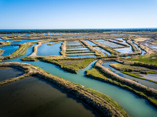 Photo drone aérienne marais salants ile de ré Charentes Maritimes 