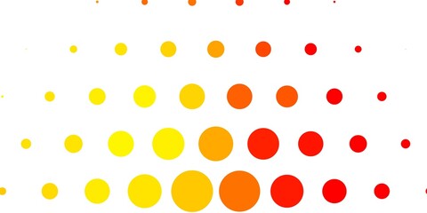 Light Red, Yellow vector background with spots. Glitter abstract illustration with colorful drops. Pattern for booklets, leaflets.