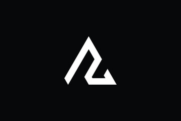 Minimal Innovative Initial AZ logo and ZA logo. Letter AZ ZA creative elegant Monogram. Premium Business logo icon. White color on black background - obrazy, fototapety, plakaty