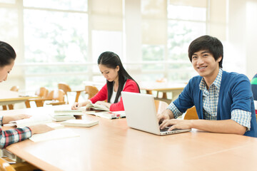 Asian College Student On Campus