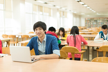 Asian College Student On Campus