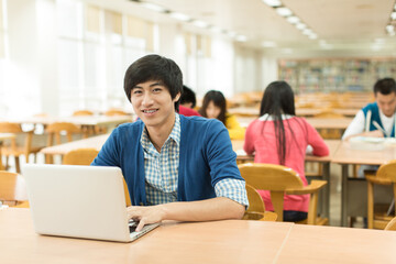 Asian College Student On Campus