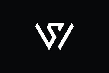 Minimal Innovative Initial WS logo and SW logo. Letter WS SW creative elegant Monogram. Premium Business logo icon. White color on black background