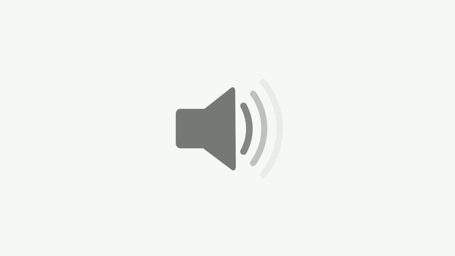 Grey color Speaker volume icon audio voice sound symbol, media music line icon on white background. 4K Video footage
