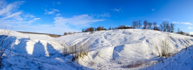 Winter landscape in a panorama