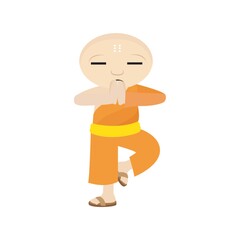 monk doing yoga