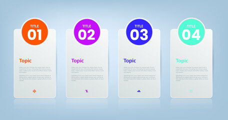 Info graphics design vector and marketing icons can be used for workflow Steps, diagram, annual report, web design. Business concept with 4 options, steps or processes.
