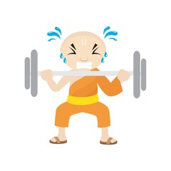 monk lifting dumbbell