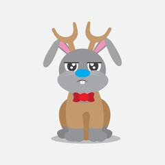rabbit with reindeer horns