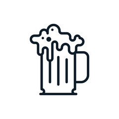 Beer outline icons. Vector illustration. Editable stroke. Isolated icon suitable for web, infographics, interface and apps.