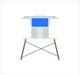 beach lifeguard house. illustration for web and mobile design.