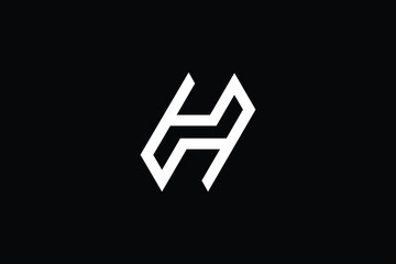 Minimal Innovative Initial H logo and HH logo. Letter H HH creative elegant Monogram. Premium Business logo icon. White color on black background