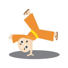 monk doing cartwheel